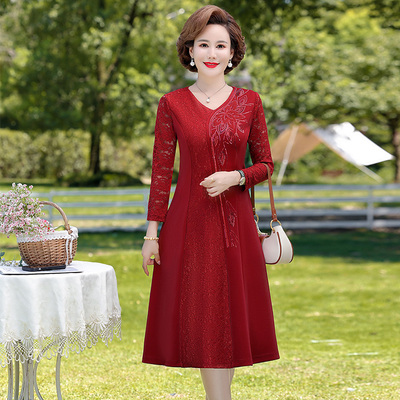 妈妈洋气喜婆婆婚宴装礼服秋新款