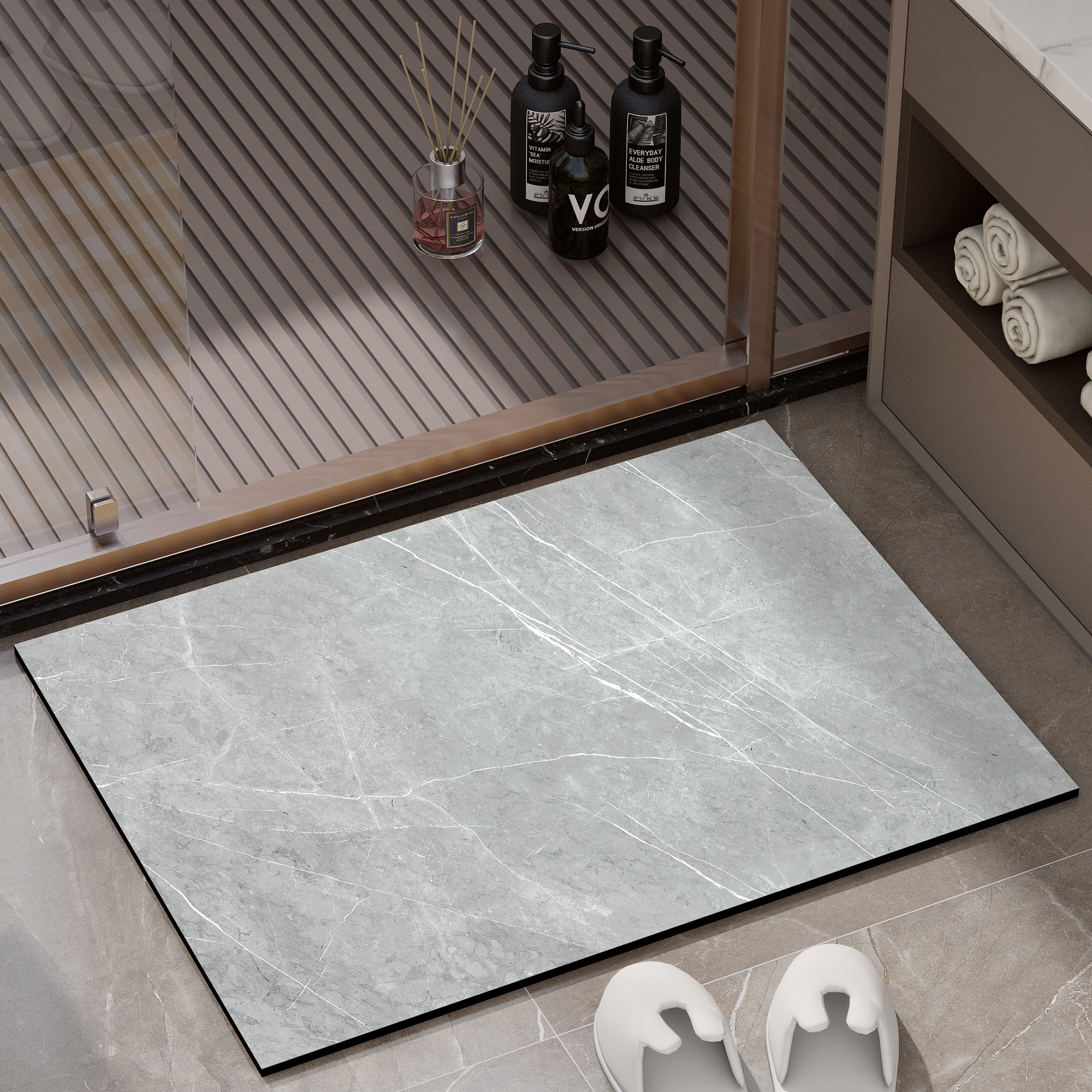 卫生间浴室地垫软硅藻泥强吸水垫子防滑入户门垫门口地毯厕所脚垫