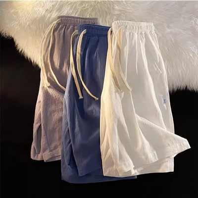 棉麻短裤男士五分裤沙滩亚麻中裤