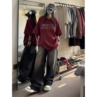 短袖t恤情侣装半袖复古情侣装