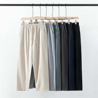 棉麻九分裤潮流宽松休闲