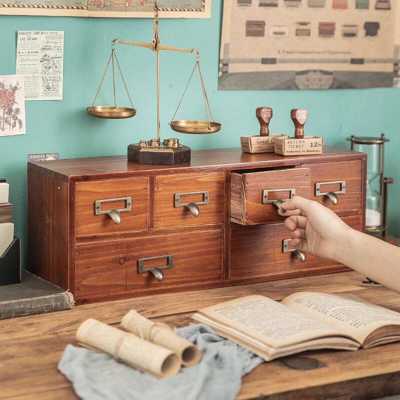 木质桌面化妆品文具收纳盒