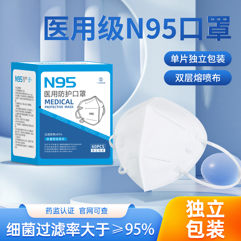 【现货速发】n95医用防护口罩官方正品医疗级别透气独立包装医护C 医疗器械 口罩（器械） 原图主图