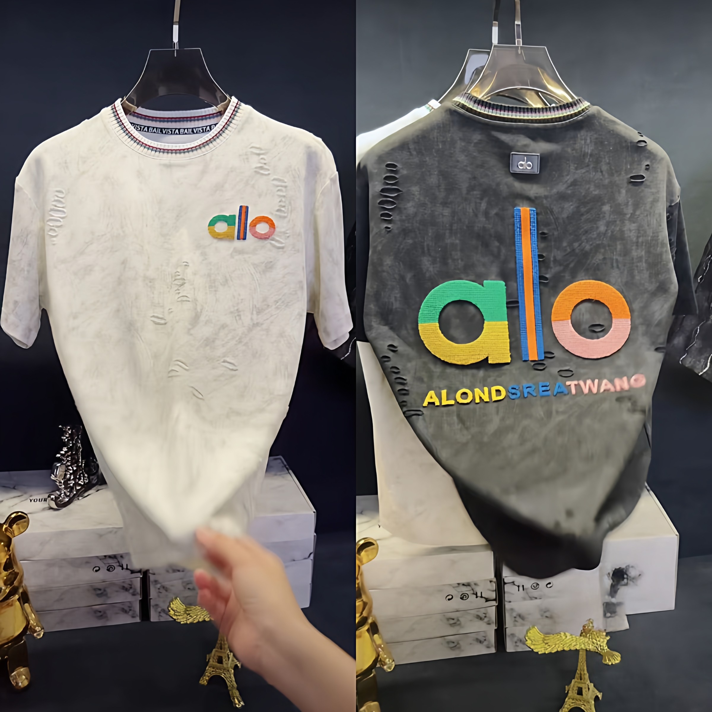 高级感男装ALO阿洛轻奢上衣2026夏季新款休闲T恤男款痞帅宽松短袖