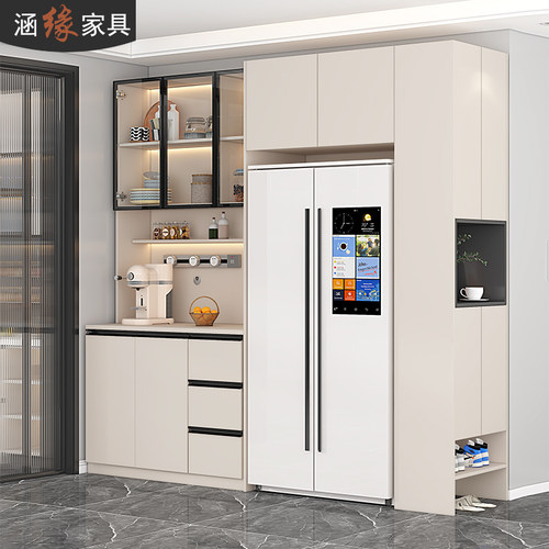 现代简约入户鞋柜冰箱柜组合