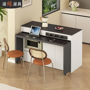 2025年新款 岛台餐桌一体家用现代简约岩板中岛台餐边柜饭桌子E76