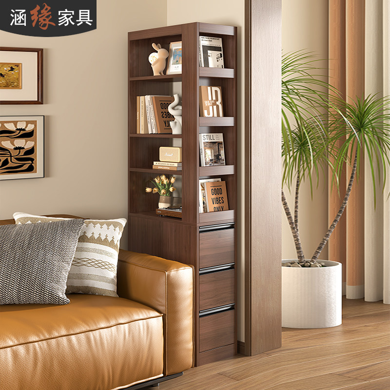极窄夹缝书柜收纳柜一体角柜客厅沙发侧边柜落地转角书架7F106,住宅家具,单个书柜,淘宝优惠券,粉丝福利购,淘宝优惠卷