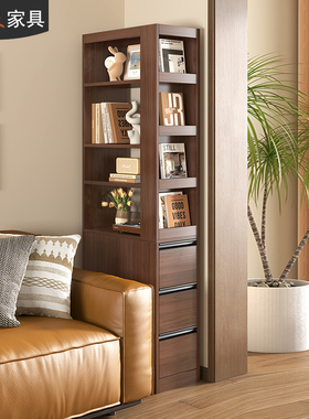 极窄夹缝书柜储物柜一体角柜客厅沙发侧边柜落地转角书架7F106