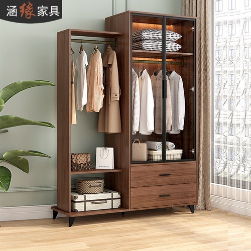 中古风家用卧室衣柜挂衣架