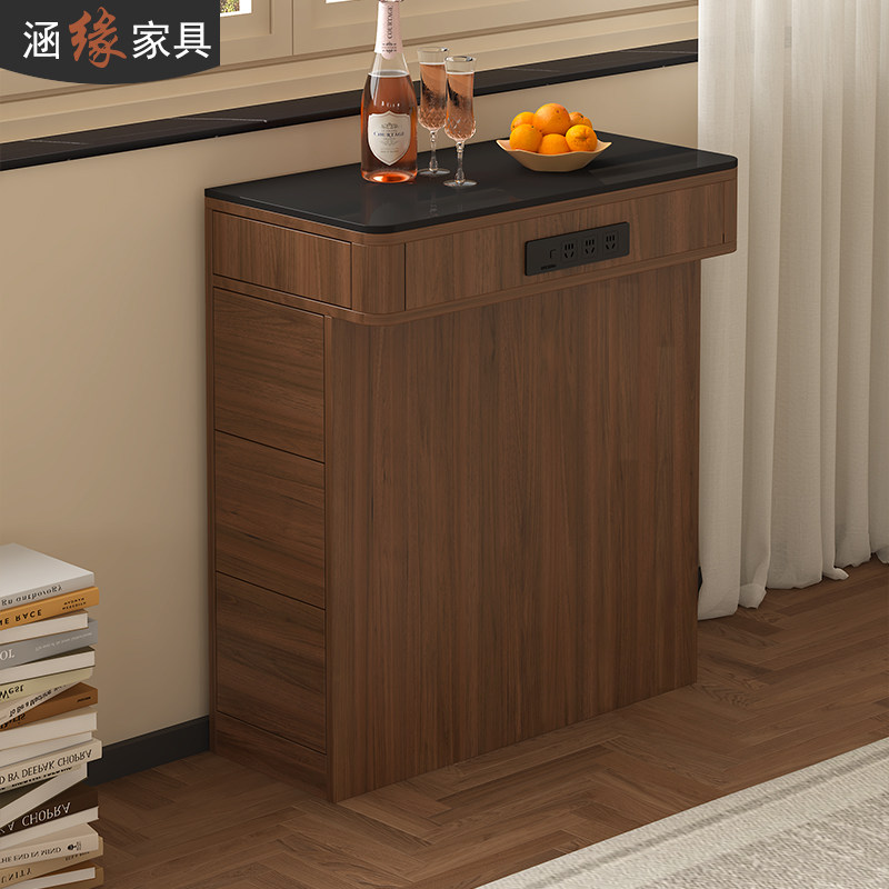 岛台柜单柜家用靠墙岩板岛台小型窄边岛台餐桌一体餐台定制E82,住宅家具,岛台,淘宝优惠券,粉丝福利购,淘宝优惠卷