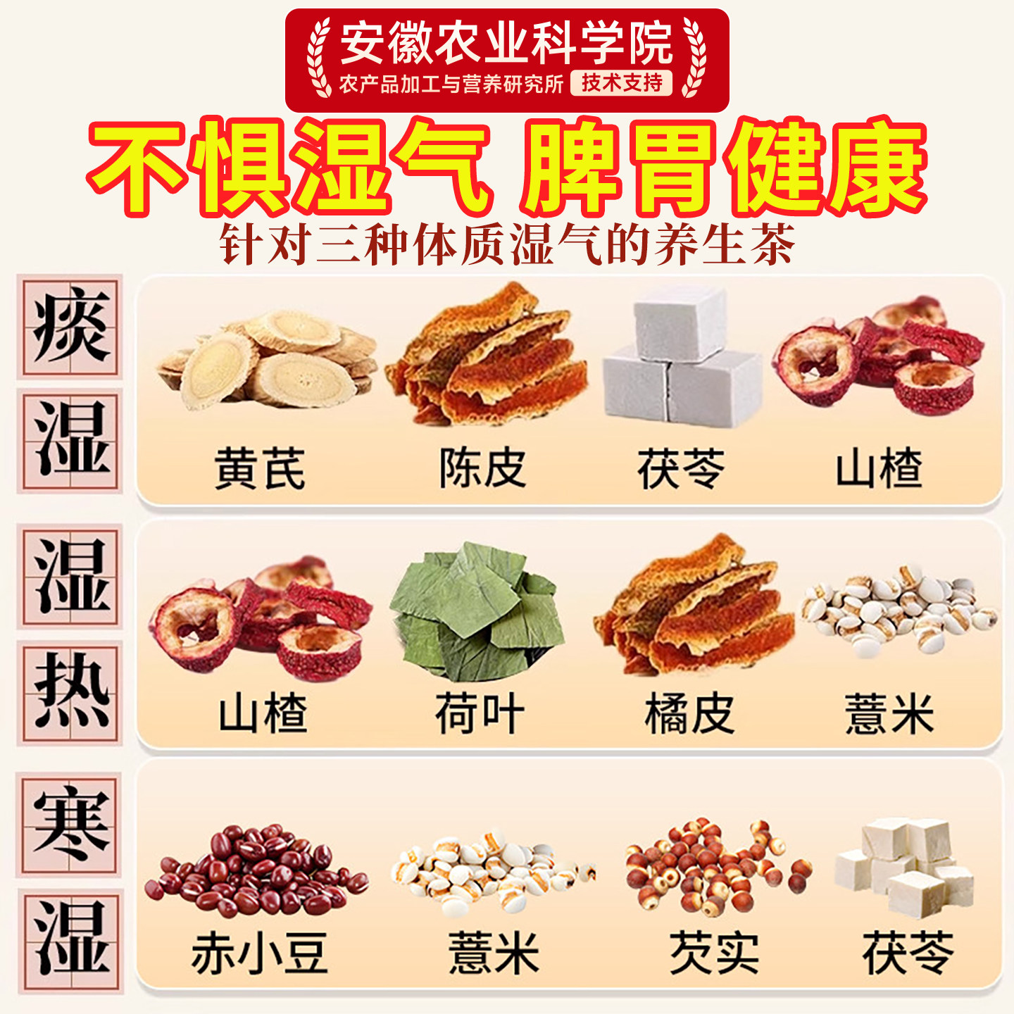 四神汤赤小豆薏米芡实黄芪山楂茯苓陈皮茶养生茶肚子泡水喝的东西