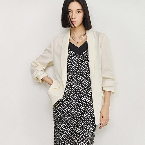 【来了就好】【商场同款】LILY莱赛尔复古青果领休闲西装外套