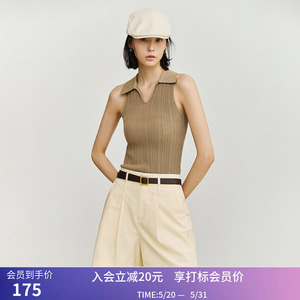 【商场同款】LILY夏新款女装时尚老钱风复古POLO针织背心马甲