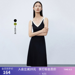 【专柜甄选】LILY秋新款女装针织吊带连衣裙仙女裙子气质超仙