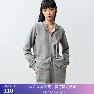 【商场同款】LILY秋新款松弛感休闲连帽双开拉链百搭卫衣外套