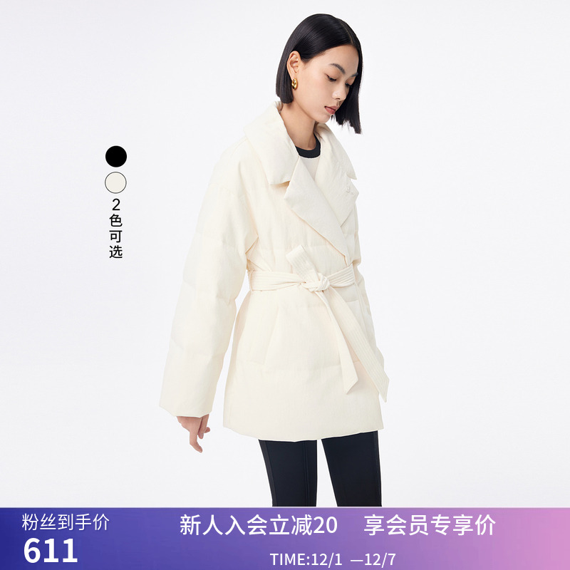 LILY冬新款女装鹅绒羽绒服时尚通勤款保暖小个子通勤外套上衣