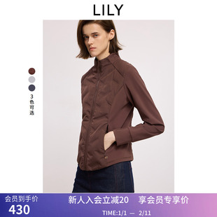 LILY2025冬新款复古轻薄90鹅绒修身百搭通勤羽绒服外套内胆女短款