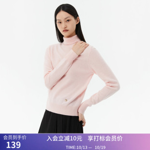 【商场同款】LILY冬新款女装舒适全绵羊毛柔软通勤毛衣打底衫