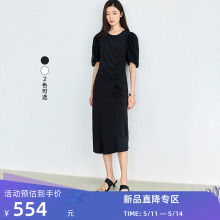 LILY2024夏季新品法式浪漫蕾丝拼接泡泡袖腰部抽褶收腰显瘦连衣裙