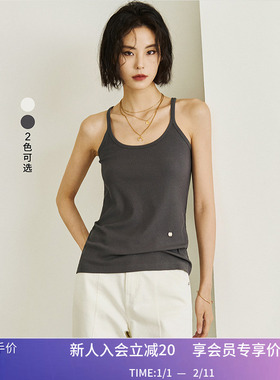 【商场同款】LILY夏新款女装复古百搭针织吊带背心内搭上衣女