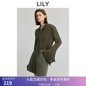 商场同款 飘带领长袖 LILY秋新款 复古波嬉风法式 雪纺衫 女装