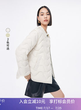 LILY冬新款女装鹅绒时尚通勤款宽松羽绒服外套叠穿内搭上衣女