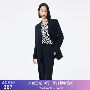 【专柜甄选】LILY秋新款女装美丽诺精纺羊毛休闲西装外套女
