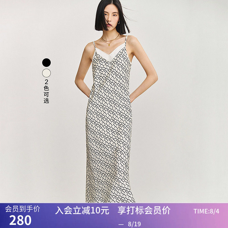 【专柜甄选】LILY夏新款女装设计感印花时尚两件套背心吊带裙