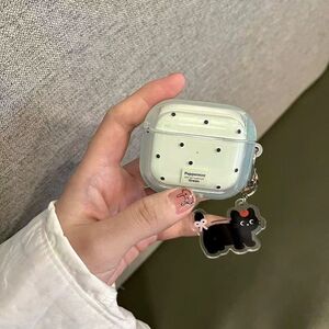 薄荷黑波点适用airpods耳机套