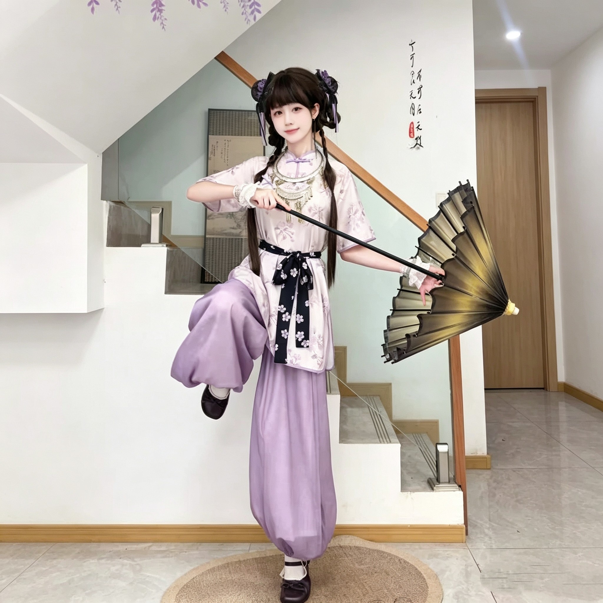 中式改良古装旗袍灯笼裤武侠风