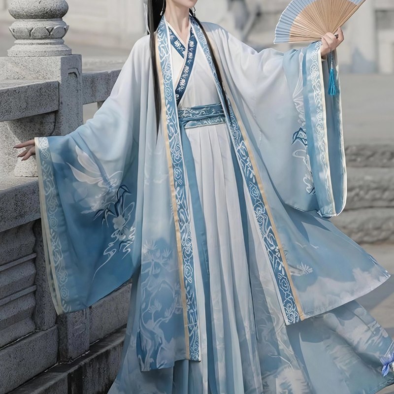 魏晋制汉服女交领衣大袖衫春夏装
