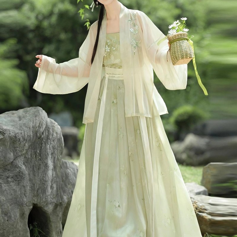 宋制汉服女刺绣对襟衫春夏薄款