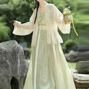 宋制汉服女刺绣对襟齐腰吊带马面裙中国风春夏薄款汉元素表演古装