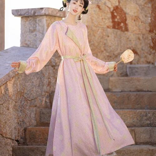 唐制汉服女圆领袍显瘦灯笼裤春夏