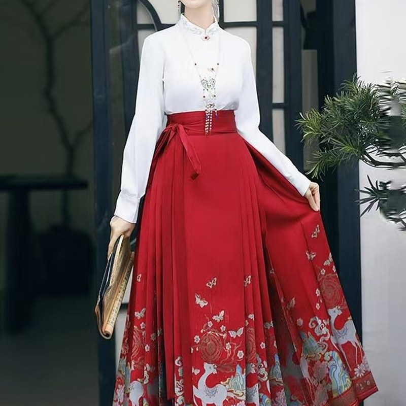 明制织金马面裙汉服女款立领刺绣上衫新中式国风日常通勤显瘦套装,女装/女士精品,汉服套装,淘宝优惠券,粉丝福利购,淘宝优惠卷