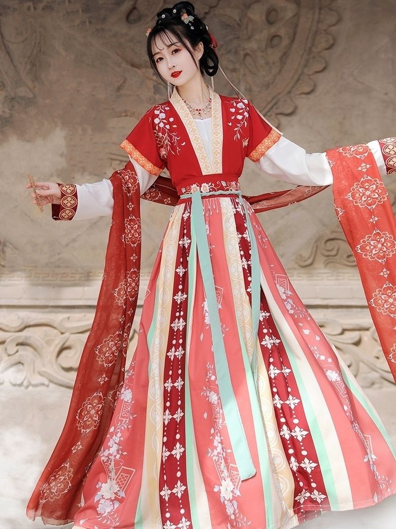 小个子唐制正品汉服女学生唐褙子半臂齐腰襦裙刺绣春夏日常款古装,女装/女士精品,汉服半身裙,淘宝优惠券,粉丝福利购,淘宝优惠卷