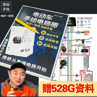 电驴一修哥手绘电动车电路图维修教程手册新国标针脚图故障诊断图