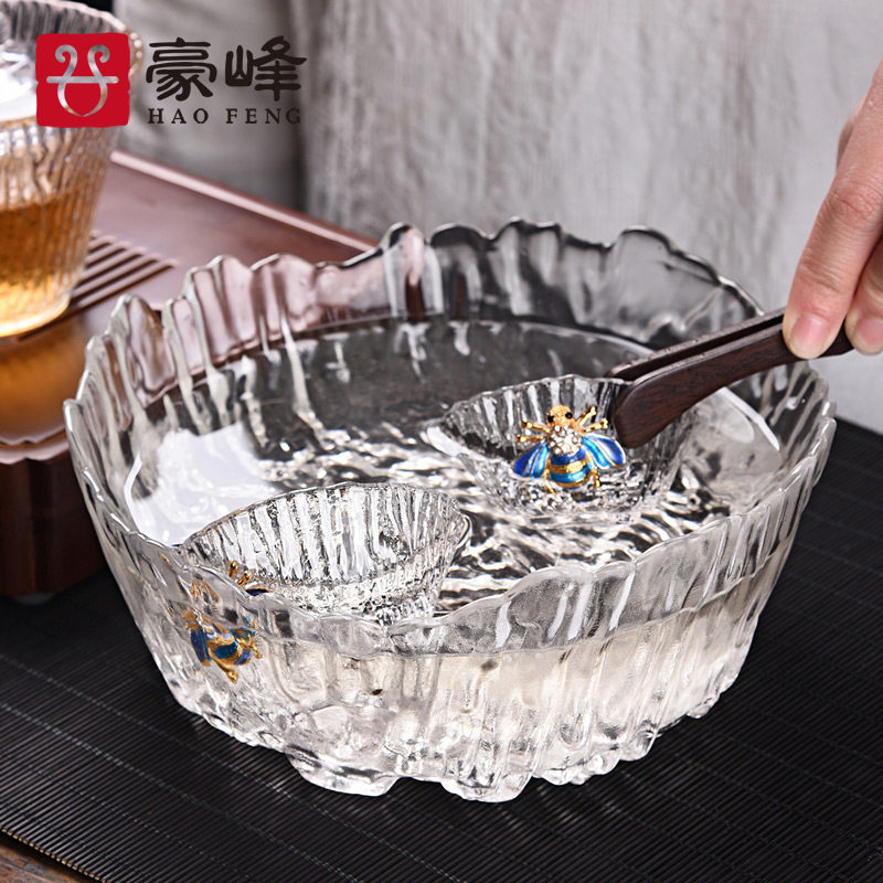 豪峰玻璃锤纹茶洗大号水洗杯洗水盂茶渣桶果盘茶道零配件茶具|msdalam kategori pinggan mangkuk, pinggan mangkuk, mangkuk buah-buahan/plat buah-buahan/bakul buah-buahan - dari Buy2taobao.com untuk memberikan perkhidmatan ejen Taobao profesional membeli