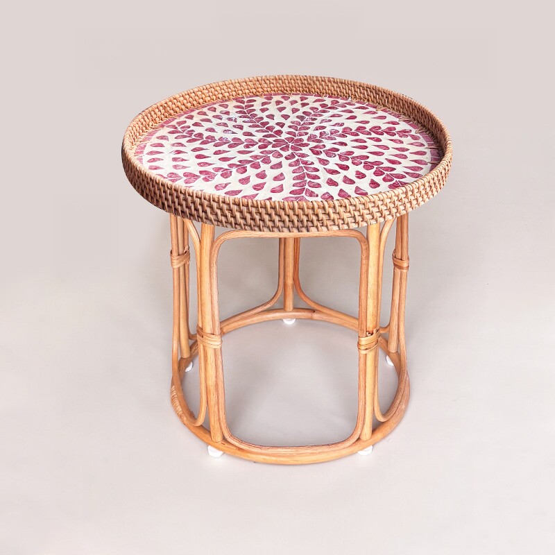 thumbnail for Cross-border rattan bay window coffee table, home living room balcony, low table, tea table, tatami small table, ins corner side table