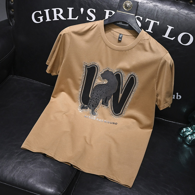 2025夏季新款丝光棉大码短袖T恤QT60665303P70M-6XL,男装T恤,钱塘6066（原711）