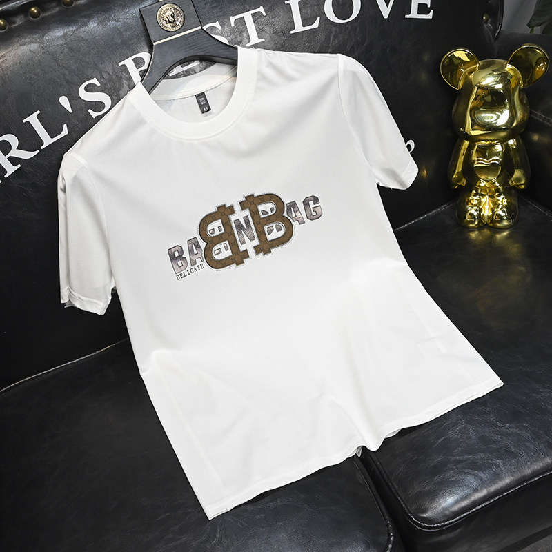 2025夏季新款丝光棉大码短袖T恤QT60665355P70M-6XL,男装T恤,钱塘6066（原711）