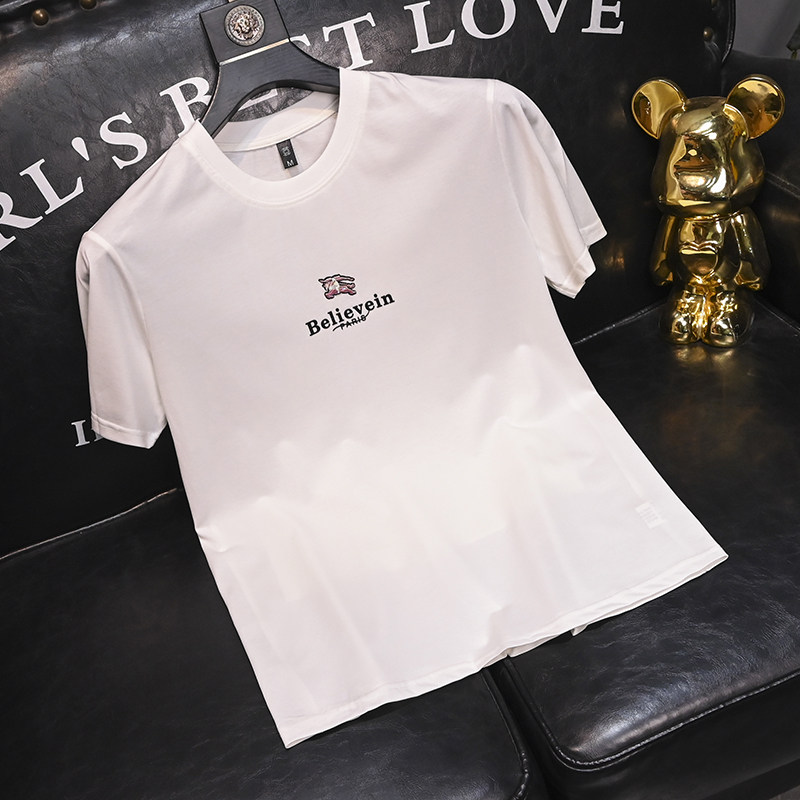 2025夏季新款丝光棉大码短袖T恤QT60665396P65M-6XL,男装T恤,钱塘6066（原711）