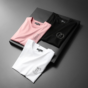 2025夏季新款士丝光棉短袖T恤  QT6066  805 P60 M-6XL 大货 粉色图片