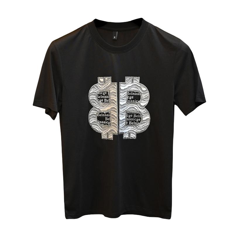 2025夏季新款丝光棉大码短袖T恤QT60665357P70M-6XL,男装T恤,钱塘6066（原711）