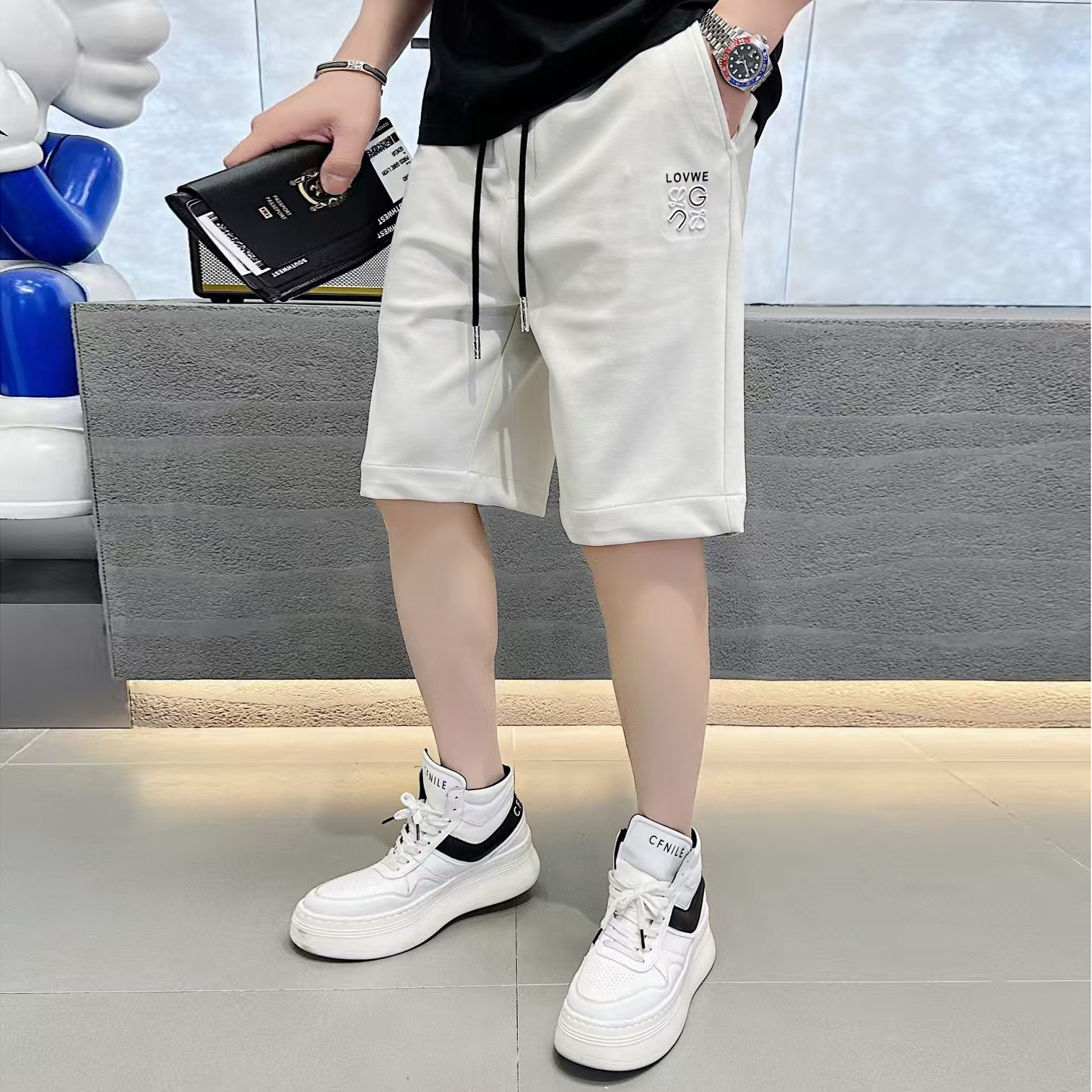 2025年夏季新款直筒宽松休闲短裤QT6606A1008P90,男装牛仔裤,钱塘6066（原711）