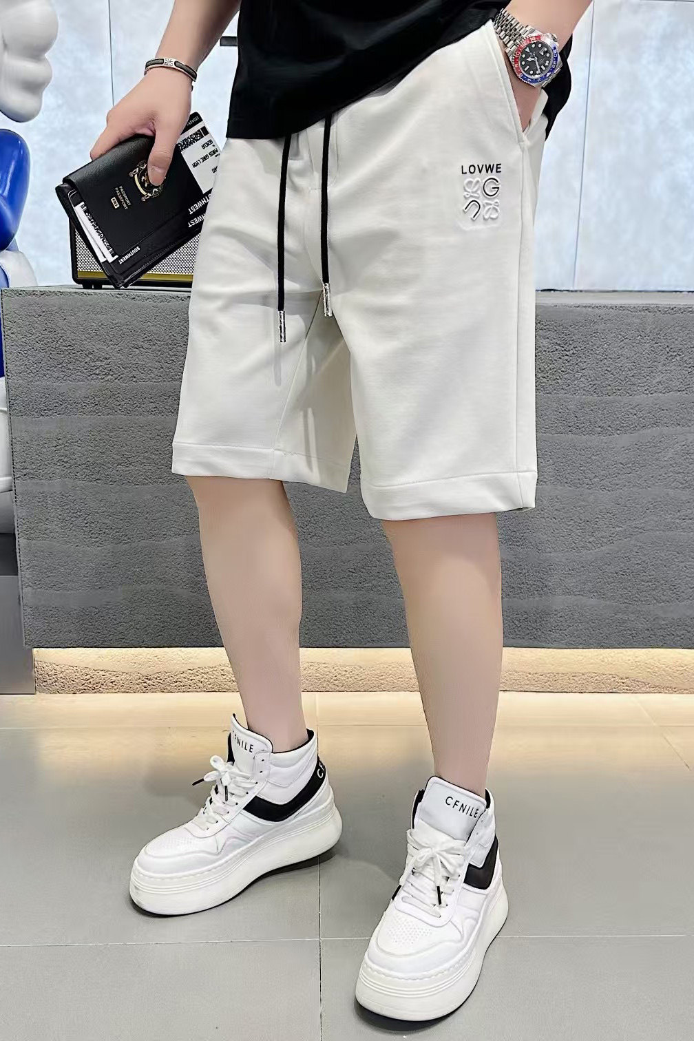 2025年夏季新款直筒宽松休闲短裤QT6606A1008P90,男装牛仔裤,钱塘6066（原711）