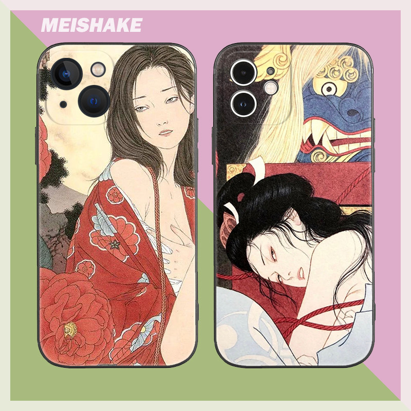 日式浮世绘魅惑美女艺术生适用iPhone13Pro苹果14plus手机壳12/11