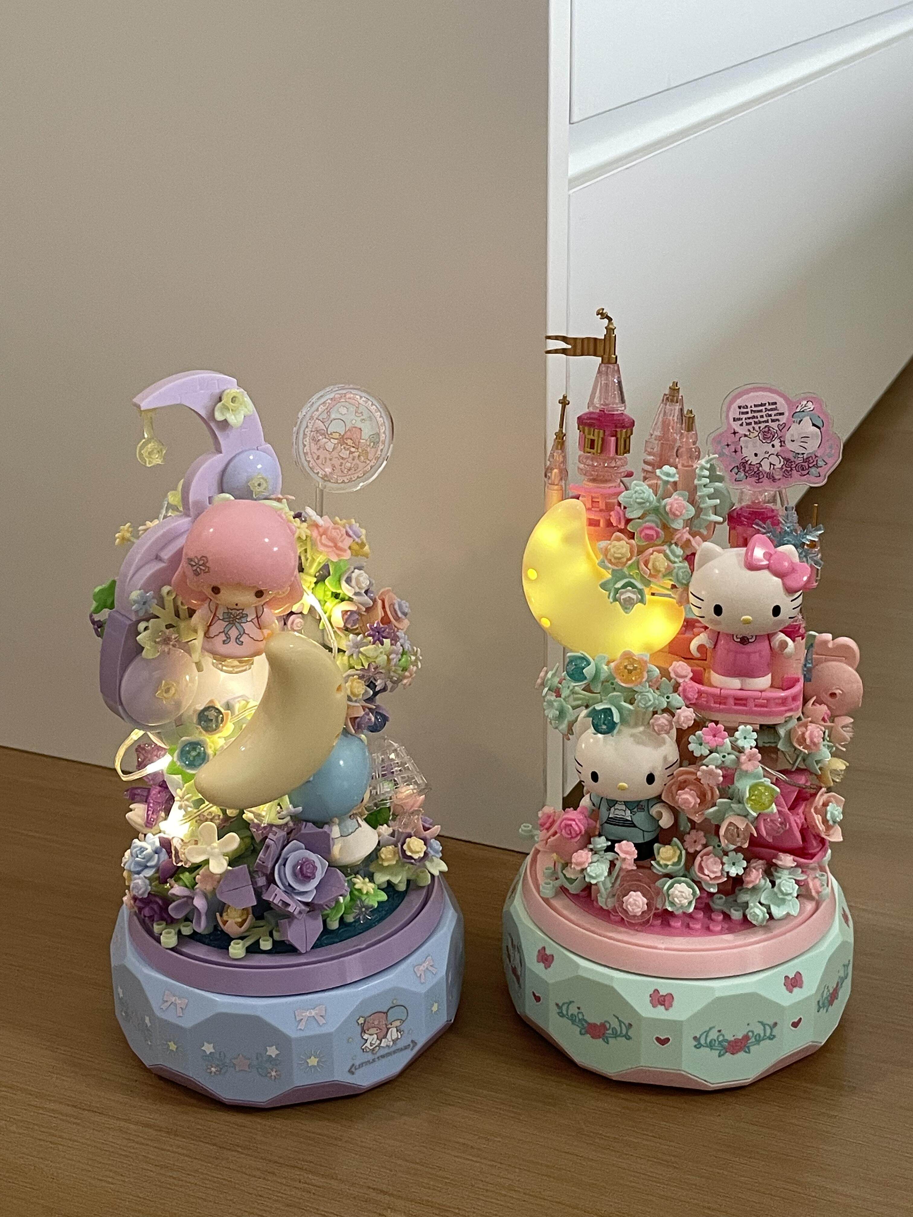 月光社三丽鸥哈喽hellokitty八音乐盒积木拼装diy玩具女生礼物图片