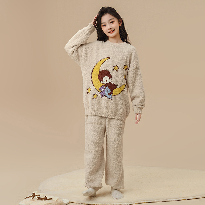 软联名睡衣家居服女童女生趣趣秋冬保暖珊瑚绒绵绵新款套装萌可爱