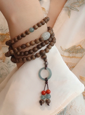 「云岫笙香」天然海南沉香木多圈手链女佛珠手串项链两戴文玩配饰